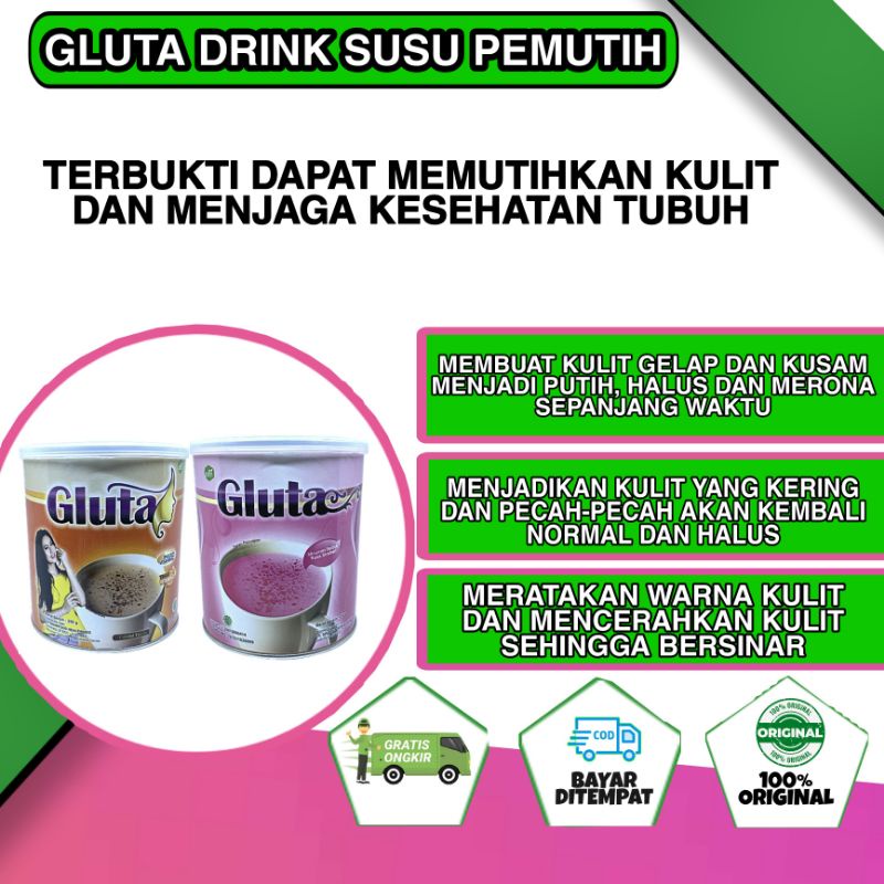 GLUTA DRINK SUSU GLUTA SUPLEMEN PEMUTIH BADAN PERAWATAN KULIT
