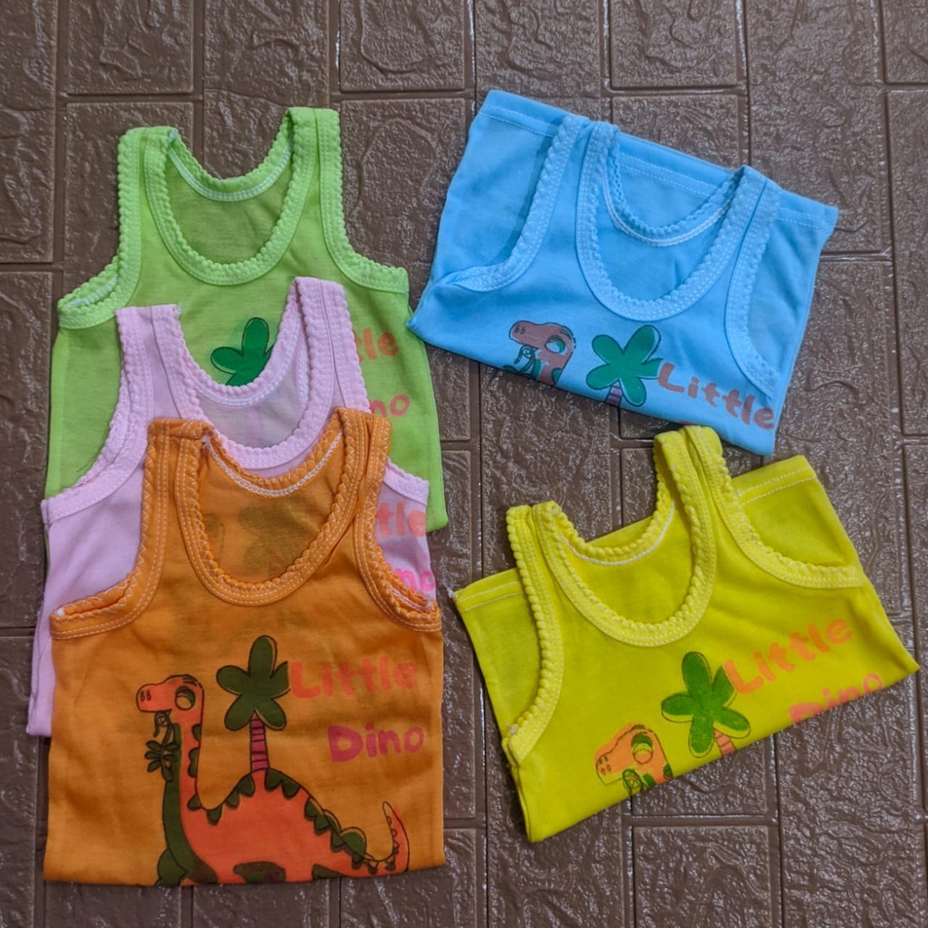 Kaos Dalam Anak Singlet Anak Bayi Newborn Warna Warni SWEET CHILD Motif Dino Cewek Cowok