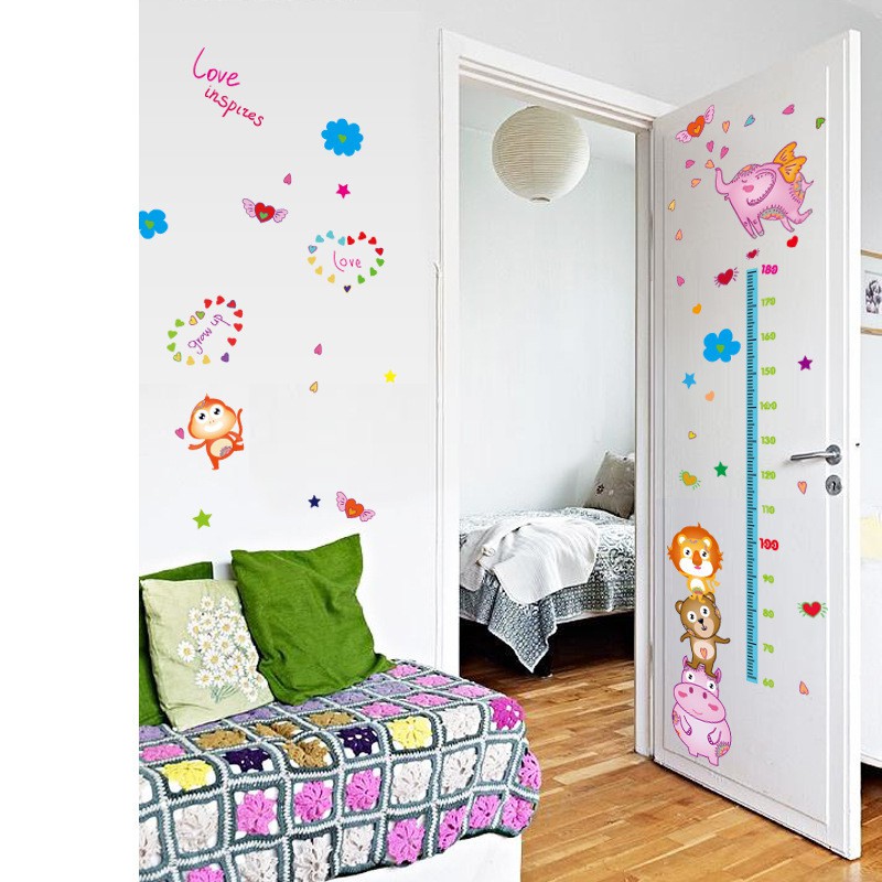 RELIZA WALL STICKER TINGGI BADAN ANAK GROW UP ANIMAL KID SK9141 STIKER DINDING