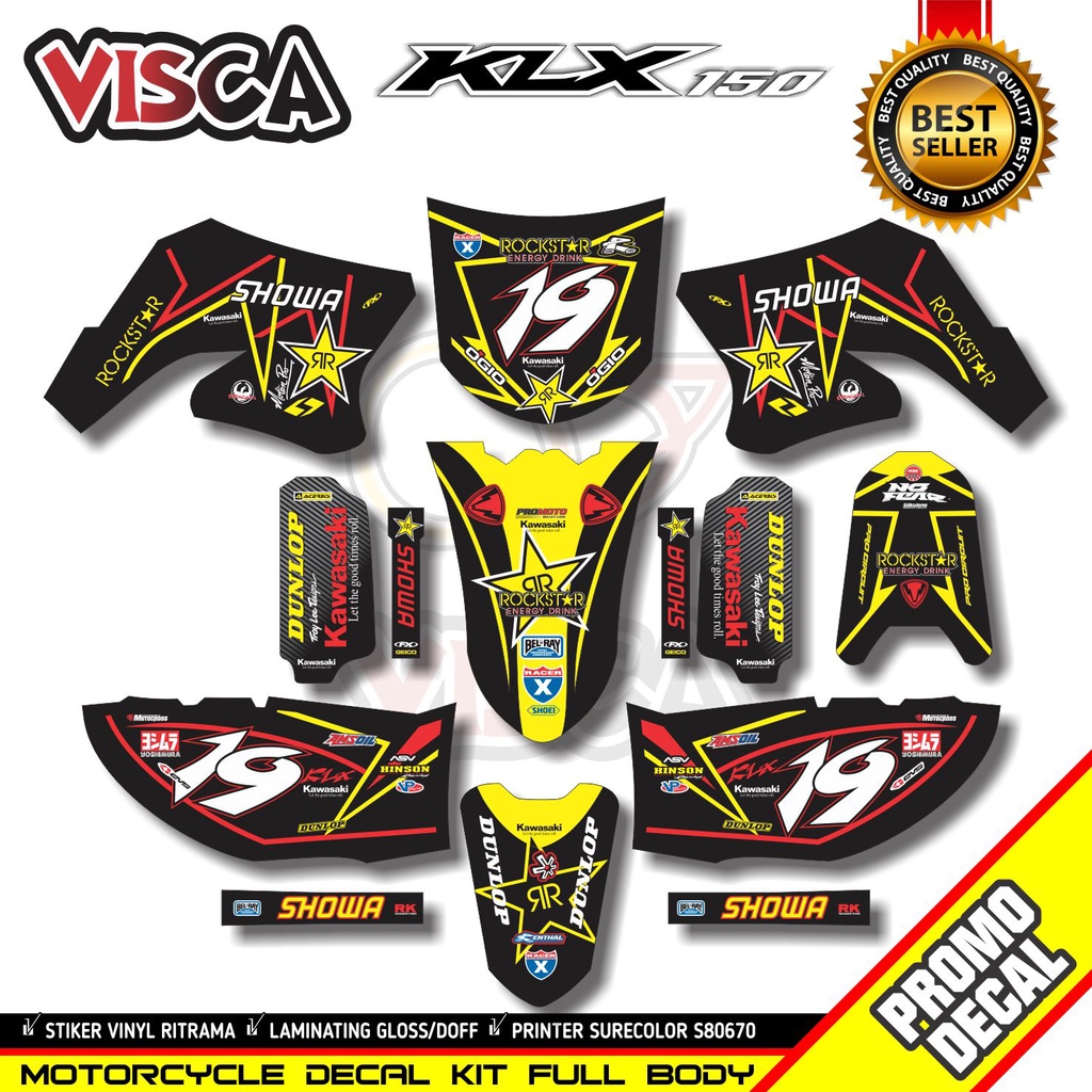 Decal Klx S 150 Lama Dekal Klx 150 Lama Stiker Klx 150 Lama Full Body Decal Klx Lama Hologram Rockst