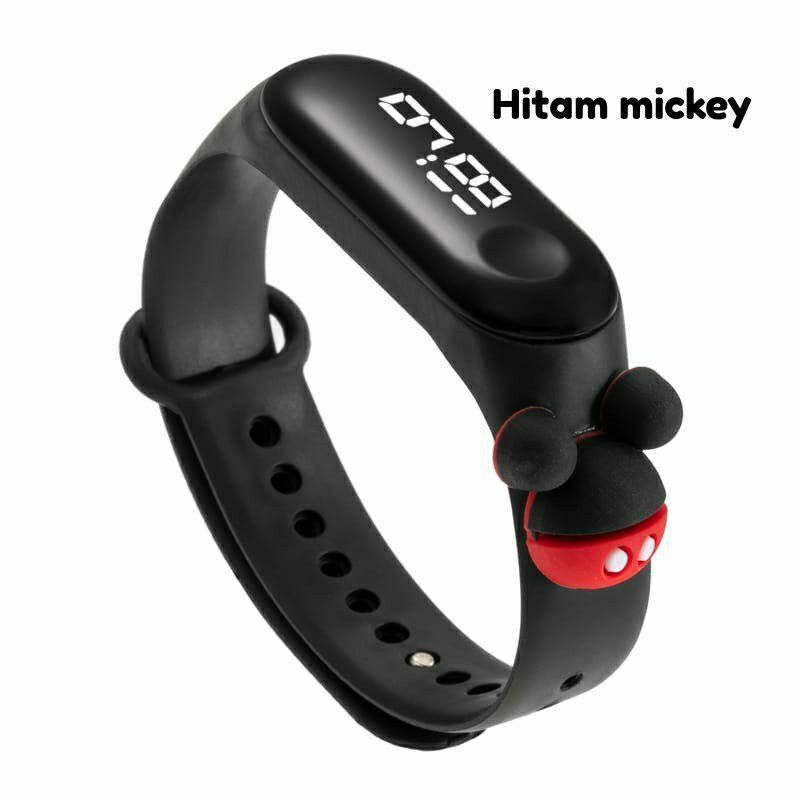 Jam Tangan Wanita Led MIBAND karakter LUCU Anti Air