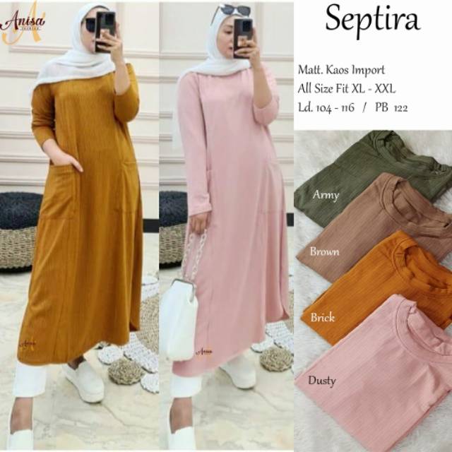 Septira Long  Tunik  Kaos  Impor by Anisa Shopee Indonesia