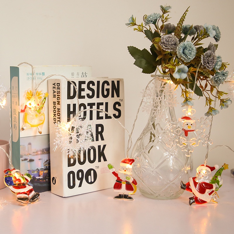 [ 2M Santa Claus snowflake Light String Decoration for home Bedroom Xmas Valentines Day Festival Party ]