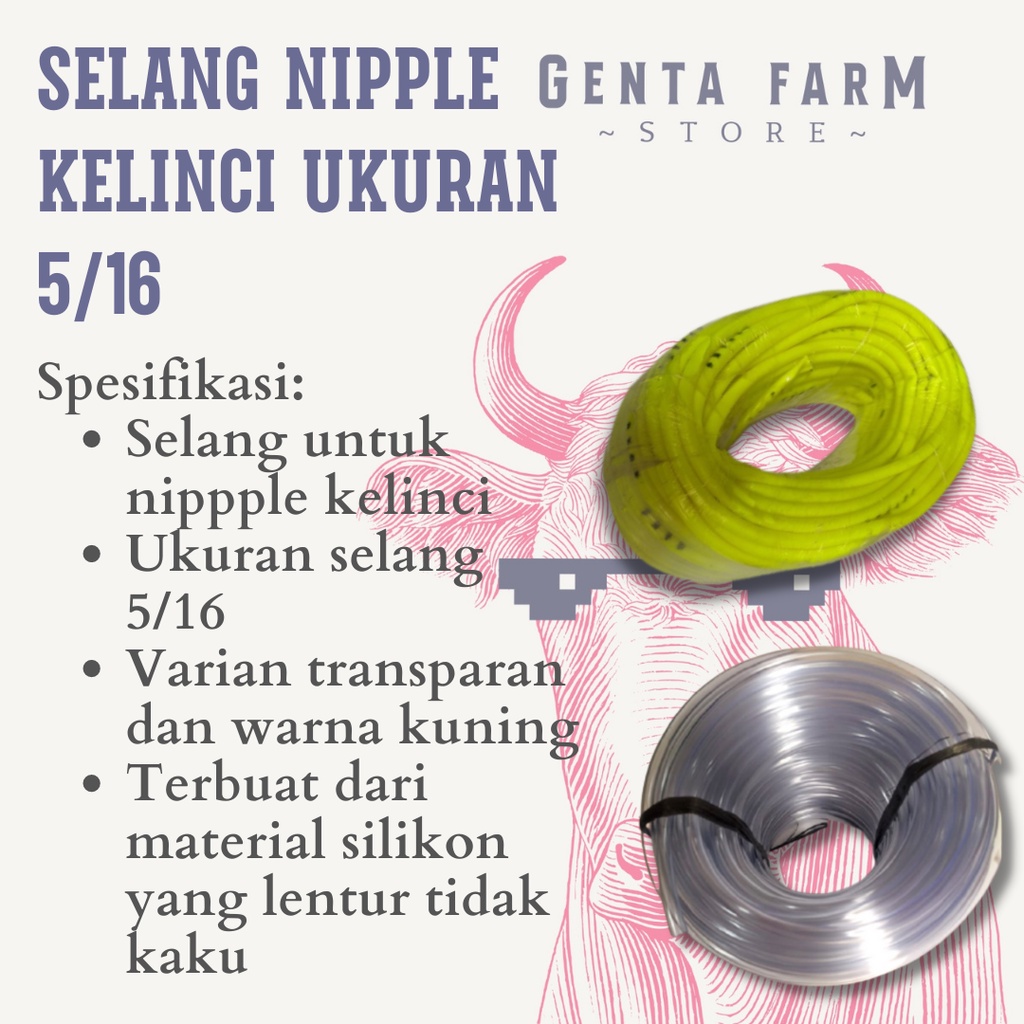 SELANG NIPPLE KELINCI UKURAN 5/16 SELANG NIPEL ALAT MINUM KELINCI BABI