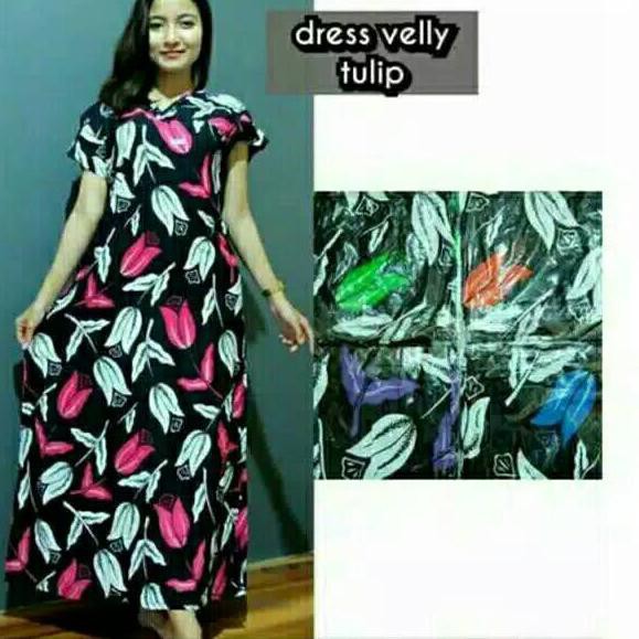 READY STOCK Daster veli tulip grosir baju  tidur lengan 