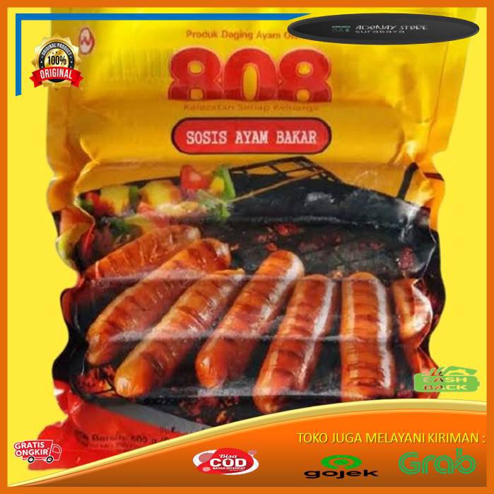 

Sosis Ayam Bakar 808 JUMBO ( isi 6 pcs) 500gr