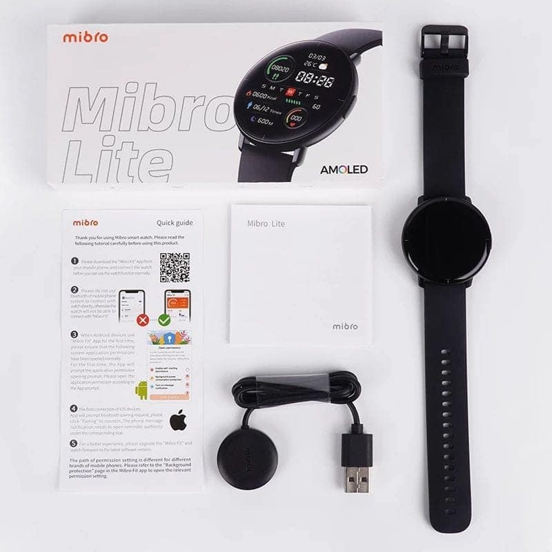 MIBRO LITE Smartwatch - IP68 Waterproof Sporty AMOLED 1.3-inch Screen - Jam Tangan Pintar 15 Sports Mode Tahan Air IP68