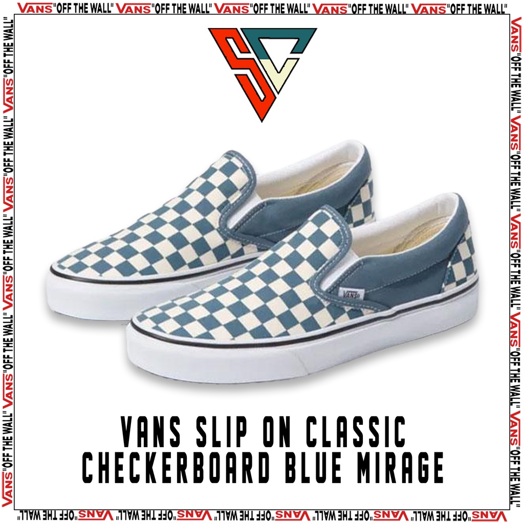 Vans Slip On Classic Checkerboad Blue Mirage Original Global Market