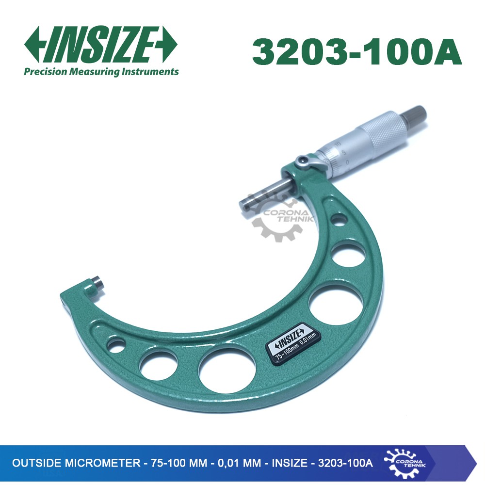 Insize - 3203-100A - Outside Micrometer - 75-100 mm - 0,01 mm