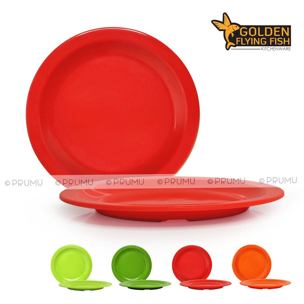 Piring Ceper Melamin 9 inch - Piring Makan - Piring Saji - Piring Datar Melamine - Golden P0902