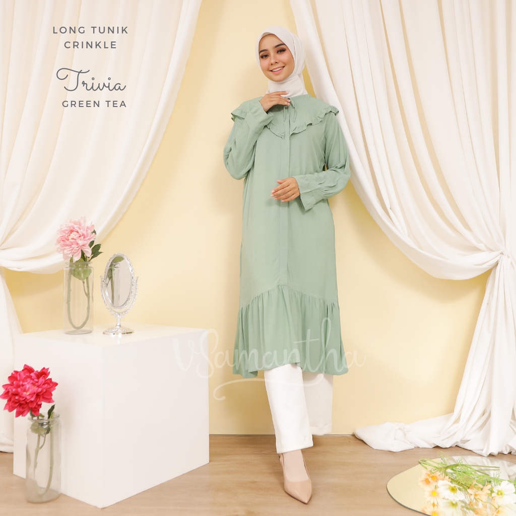 Long Tunik Wanita Rayon Crinkle Trivia