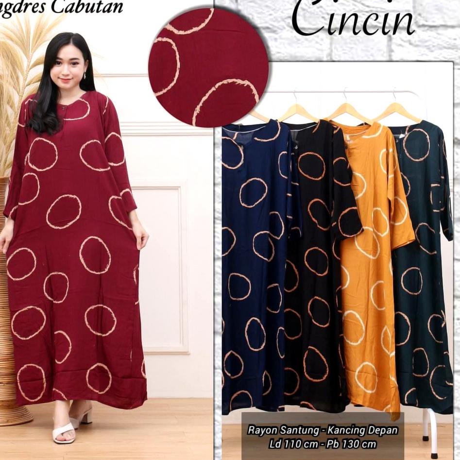 BATIK WANITA KEKINIAN DASTER DRESS BUSUI LENGAN PANJANG RAYON LONGDRES CABUTAN ( TIEDYE PERCA NOVIA 