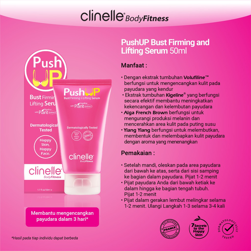 Clinelle Pushup Bust Firming Lifting Serum Shopee Indonesia