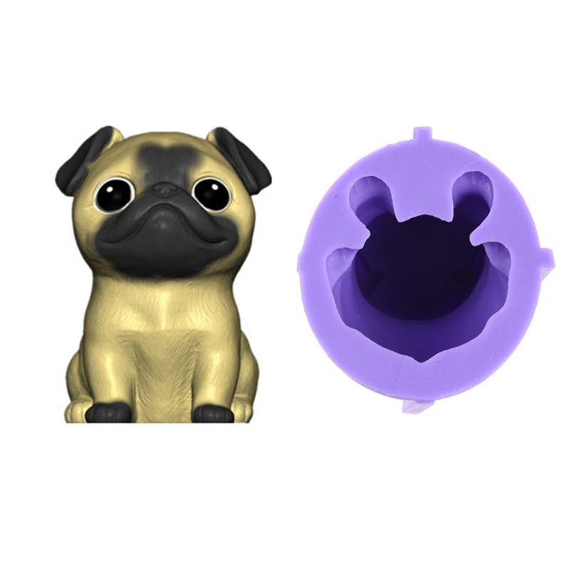 SIY  Cute Little Pug Dog Home Decorations Epoxy Resin Mold Ornaments Silicone Mould