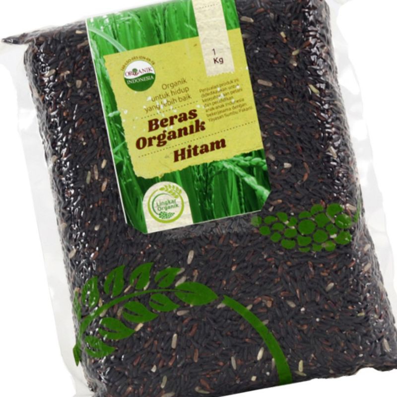 Beras Hitam - Beras 1kg - Beras Organik - Beras Hitam Organik - Lingkar Organik - Kemasan Vakum 1kg