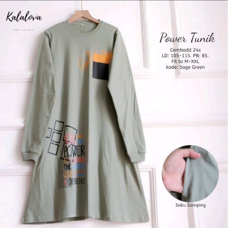 Tunik Bahan Kaos Terbaru Jumbo Import Muslim. Tunik kekinian original by Kalalova. Power Tunik LD