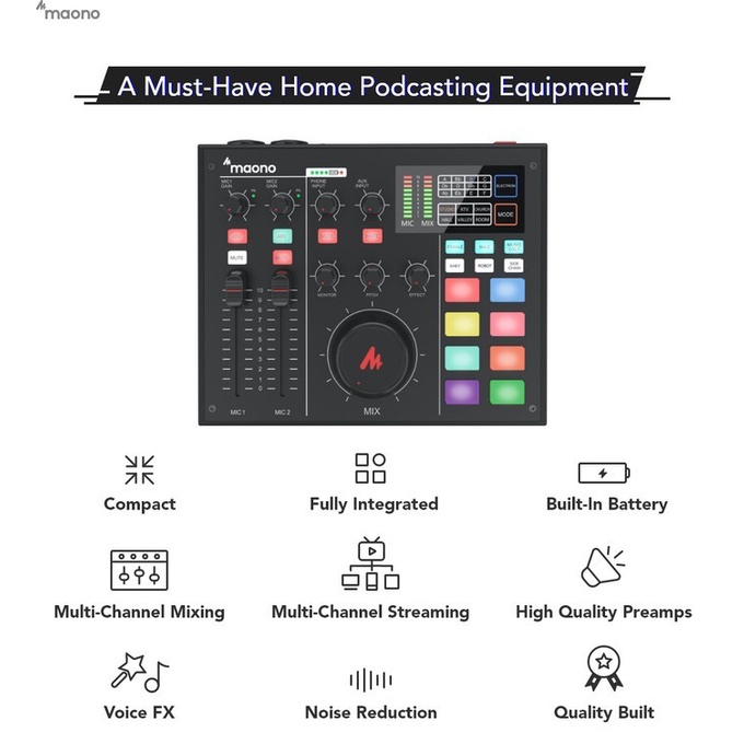 Maono Maonocaster AU-AM100-K1 Microphone Bundle Podcast Kit