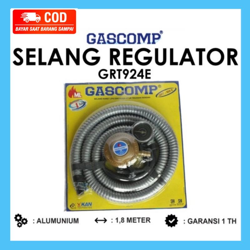 Gascomp Selang Gas + Regulator METER Trading (GRT-924E)