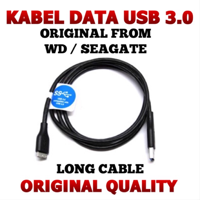 Kabel External Hard Disk USB3.0 Panjang ( Original from WD ) for WD, Seagate, Toshiba, Samsung, Etc