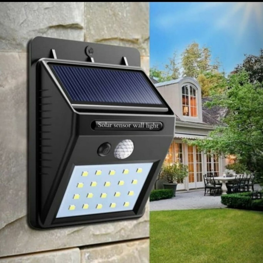 Lampu Taman Dinding 30 LED Tenaga Surya Lampu Solar Cell Wall Light