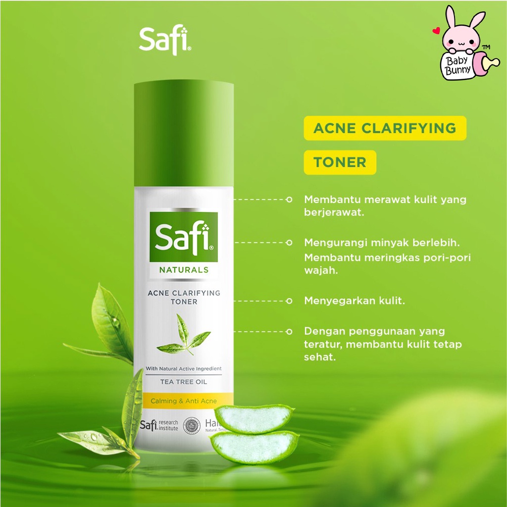 ❤ BELIA ❤ SAFI Naturals Tea Tree Oil Acne Cleanser Acne Toner Anti Acne Cream Natural 20 45 50 100 | BPOM