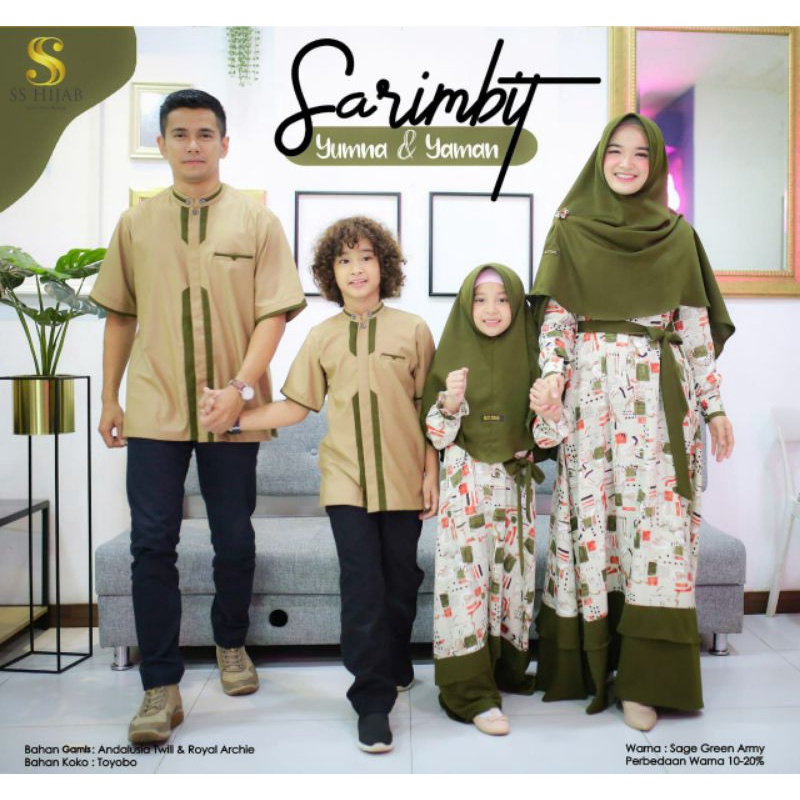 SARIMBIT YUMNA YAMAN BY SS HIJAB FAMSET SS HIJAB GAMIS COUPLE KELUARGA SARIMBIT MUSLIM