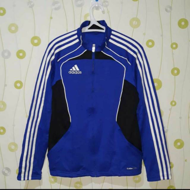 Jaket tracktop adidas 3stripe climacool blue