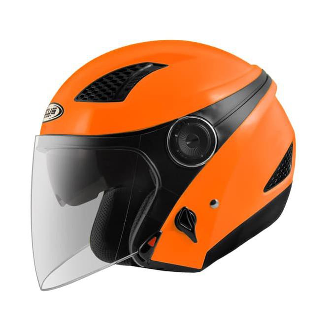 Barang Berkualitas Zeus ZS610 Orange Helm Half Face Double Visor Z610 BARANG BAGUS