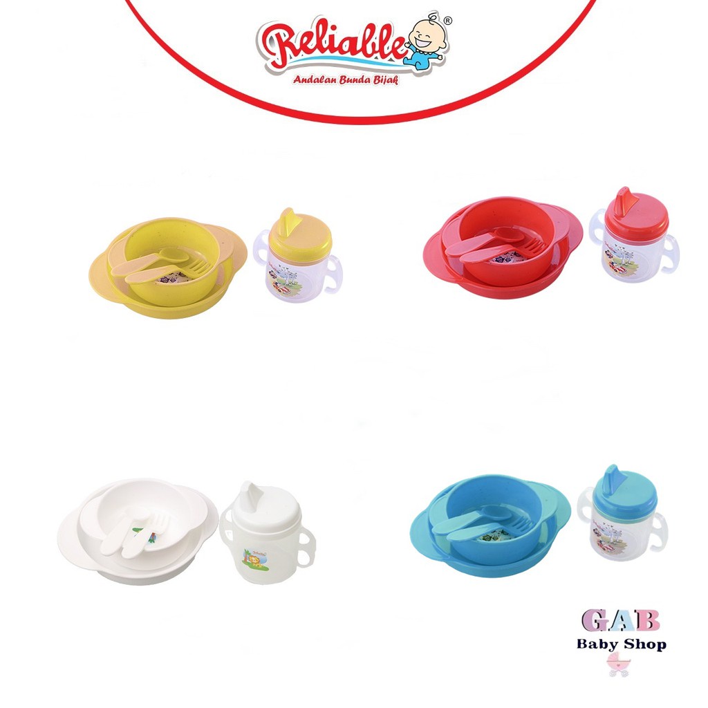 RELIABLE Feeding Set Piring/Set Tempat Makan Bayi (Kemasan Plastik) 5501