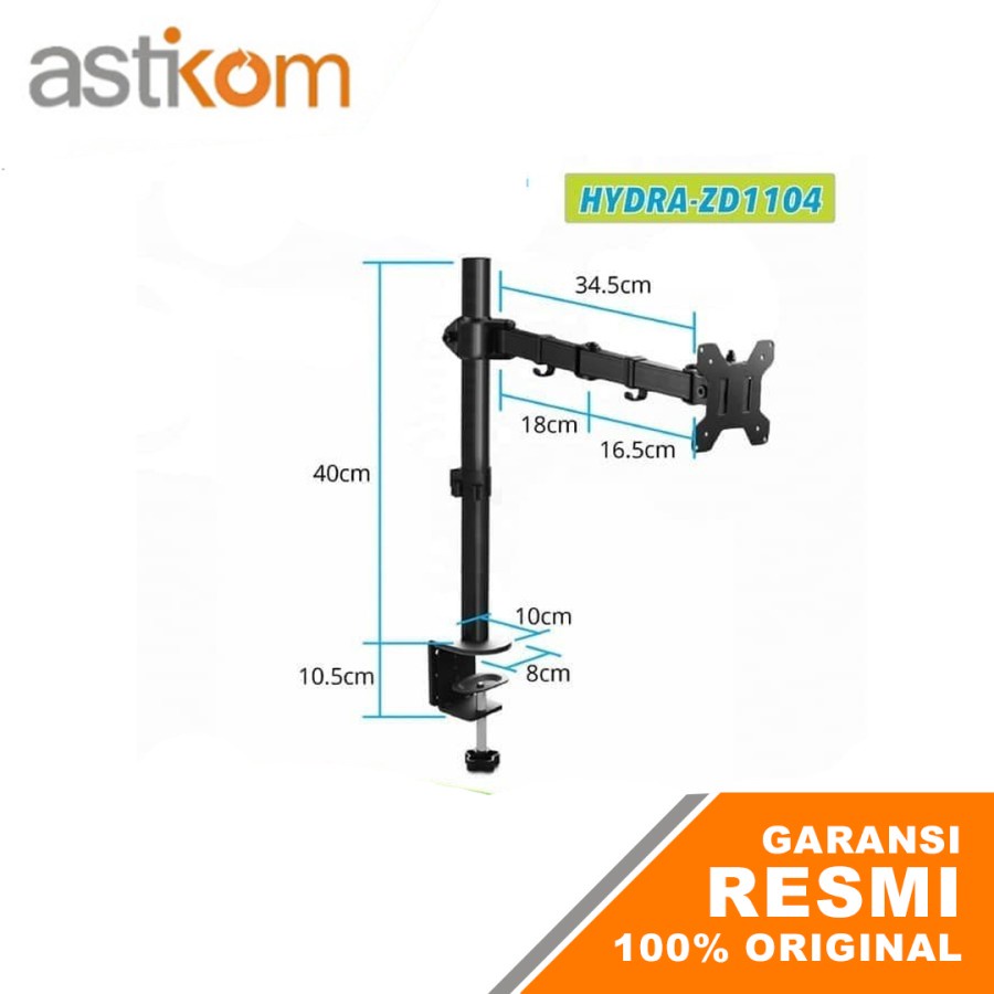 Oximus Hydra ZD1104 Bracket jepit meja LCD LED TV Monitor 13&quot; - 27&quot;