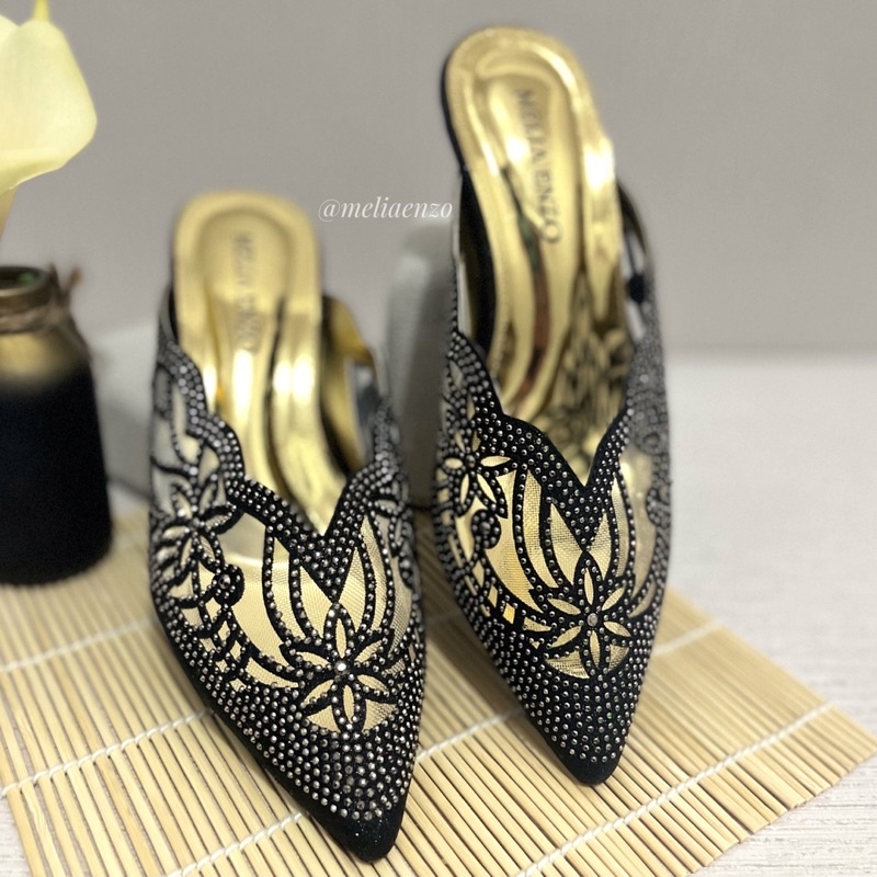 Meliaenzo - Sendal Hak Kaca | Sendal Wanita | Heels Wanita | Sendal Wedding