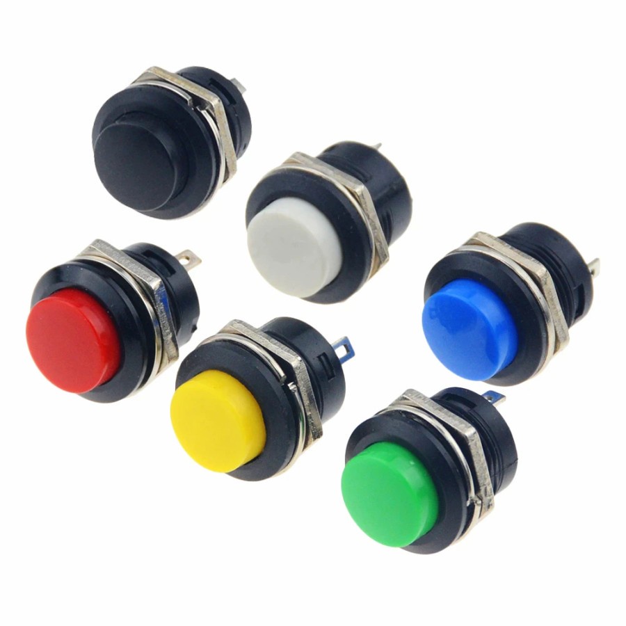 AC 125V 250V R13-507 Red Round Cap Momentary Push Button Switch