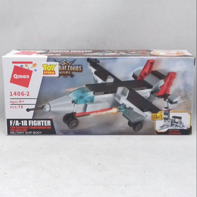 Block  2 in 1 Qman Satuan 1406-2 F/A-18 Fighter