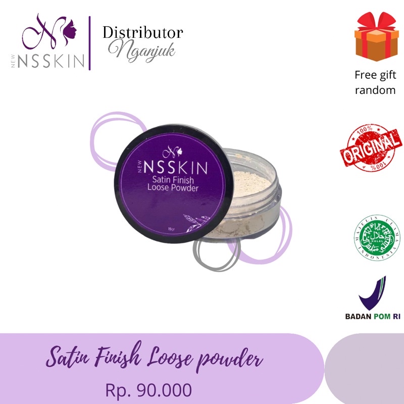 (FREE GIFT BISA COD) SATIN FINISH LOOSE POWDER NEW NSSKIN NS SKINCARE