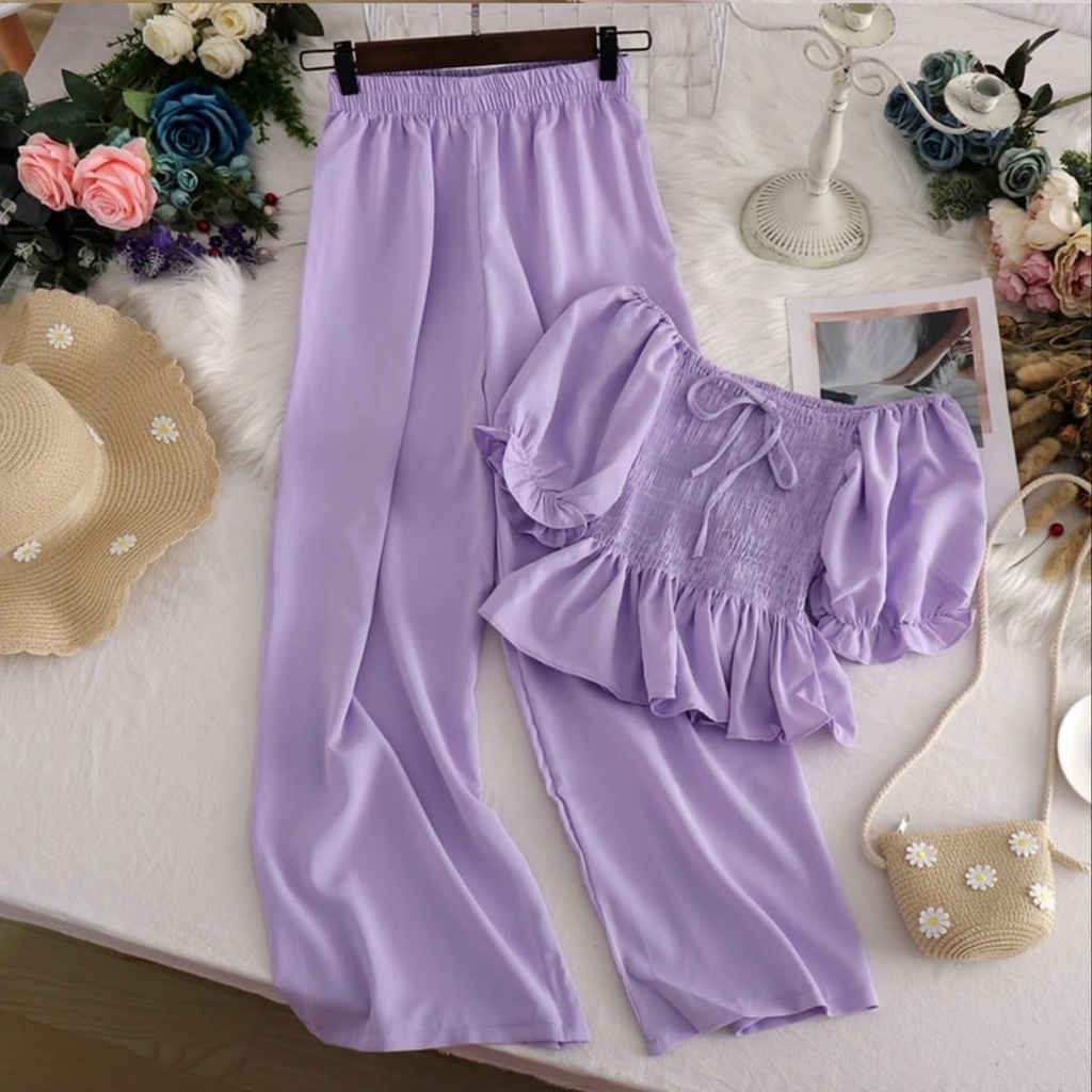 Baju tahun baru 2022 wanita ST Elora Baju Setelan Wanita Dewasa Import Model Korean Kekinian Terbaru