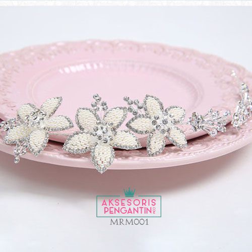 [PRODUK TERLARIS] AKSESORIS PESTA TIARA WEDDING HEADPIECE PENGANTIN PUTIH MRM001