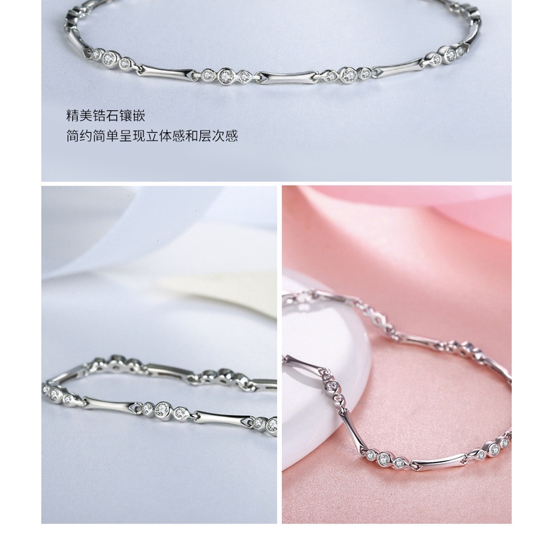 Gelang Bahan Stainless Steel 925 Silver Plated Gaya Korea Untuk Wanita