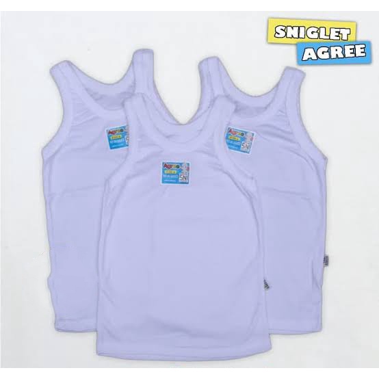 3 Pcs Singlet Agree SF 039 - Kaos Dalam Anak Laki Laki / Perempuan - Warna Putih