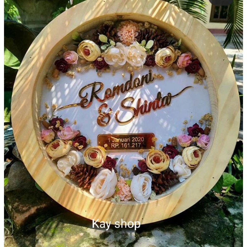 mahar akrilik lingkaran mahar uang