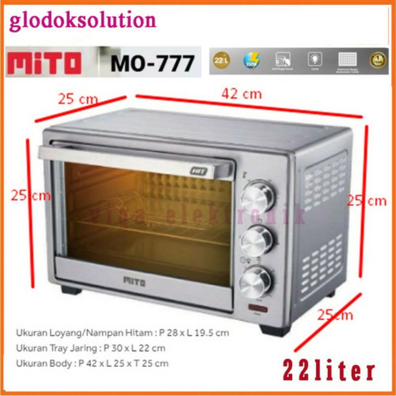 [ ⭐⭐⭐⭐⭐ ] Oven listrik MITO MO-777 kapasitas 22lt