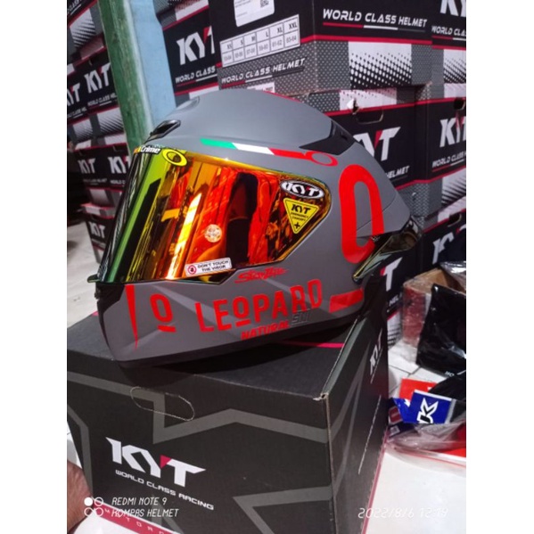 KYT TT COURSE LEOPARD RED PAKET GANTENG