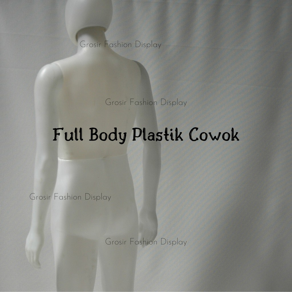 Patung Manekin Full Body Plastik Cowok Warna Putih Plat Tusuk Betis Patung Laki Laki Murah-SET F