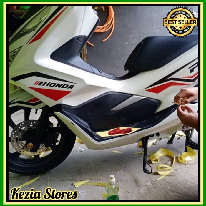 Promo striping honda pcx 150 stiker list body variasi cutting stiker lis merah putih berkualitas ter