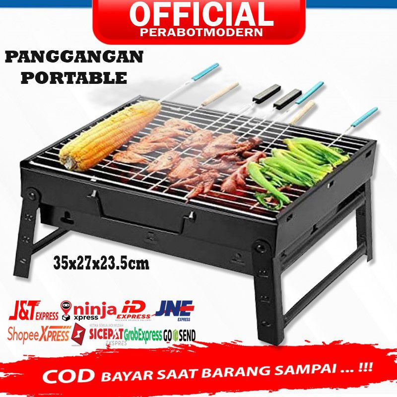 Jual Alat Pemanggang Panggangan Portable Grill Barbeque Panggang Sate Panggang Biasa