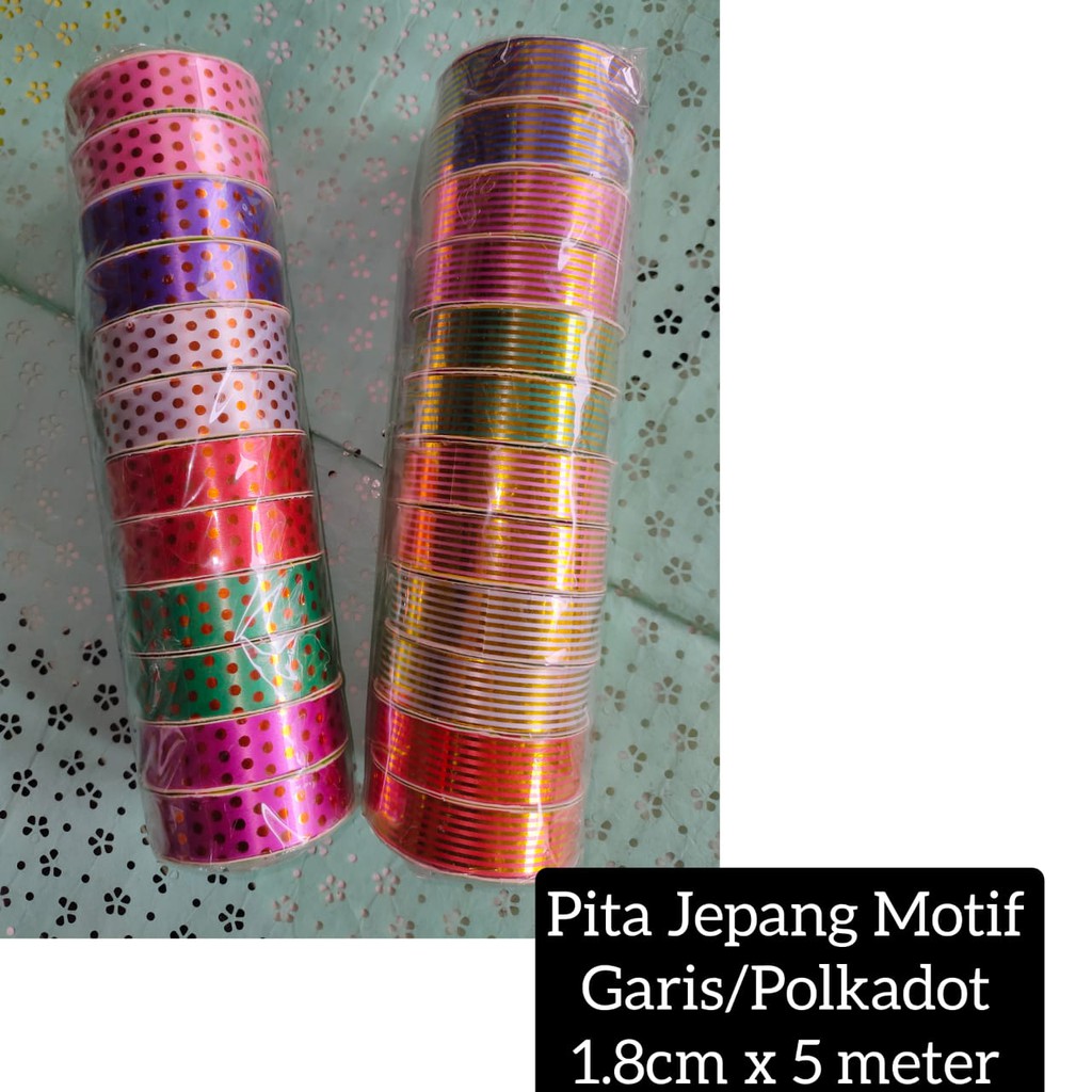 

pita jepang polkadot atau garis emas per roll 18 mm x 5 meter