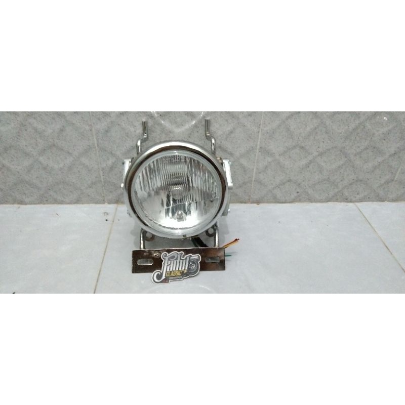 Lampu HD pesek crom lampu autopal Honda cb Gl mp Tiger crom kaca putih model autopal
