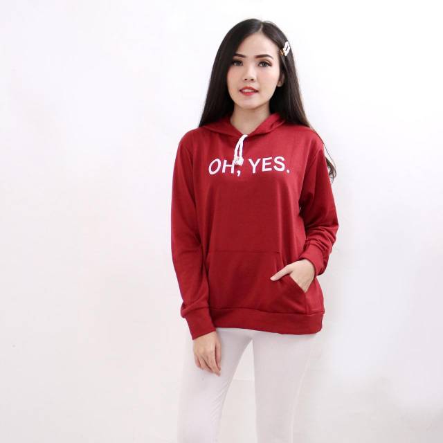 Terbaru!!! Sweater Hoodie Wanita/OH YES /ukuran M, L, XL-2