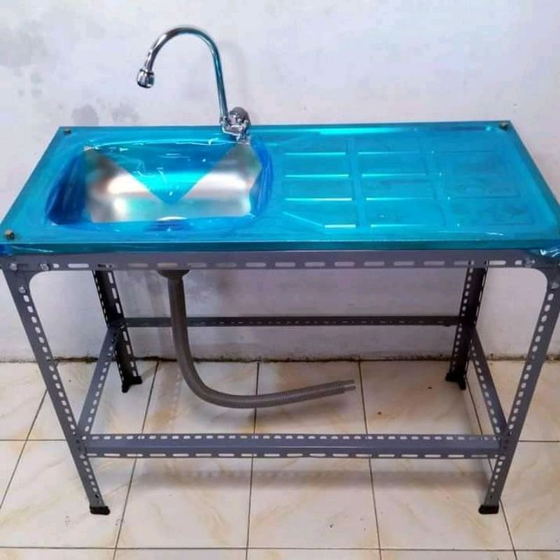 Wastafel portable/bak cuci piring stainles ukuran 96x43cm/100cm