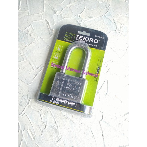 TEKIRO 60 MM Gembok Nikel Leher Panjang Padlock Long 60mm