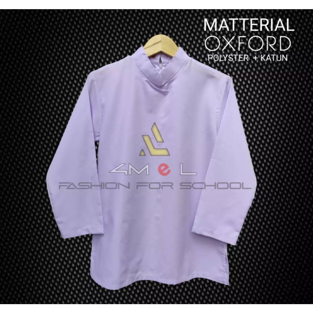 Baju Muslim Kurung Prempuan Kain Oxford Seragam Sekolah Hari Jumat Baju Padang Polos Putih SD/SMP/SM